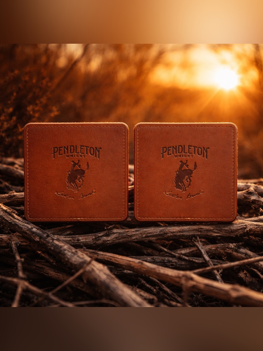 Pendleton Whiskey Leather Coasters